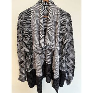 Lucky Brand Y2K Womens L Sweater Cardi Shawl Collar Lagenlook Boho